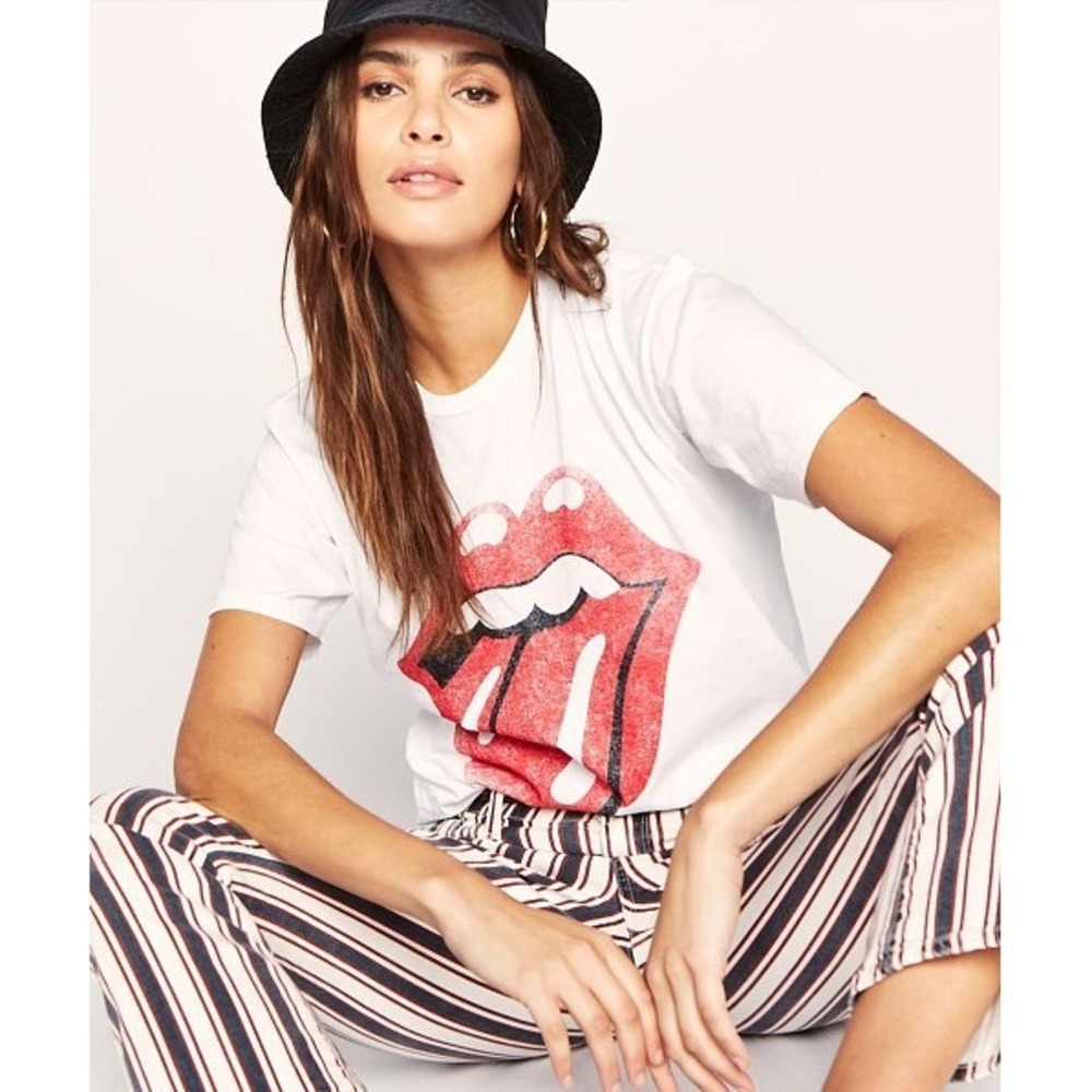 Daydreamer Rolling Stones 89 Weekend Tee Vintage White Graphic T-Shirt Small